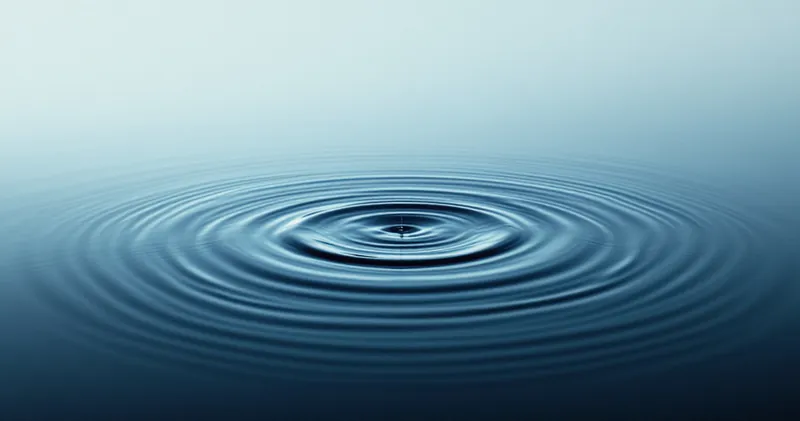 Still water surface with faint concentric ripples (illustration)