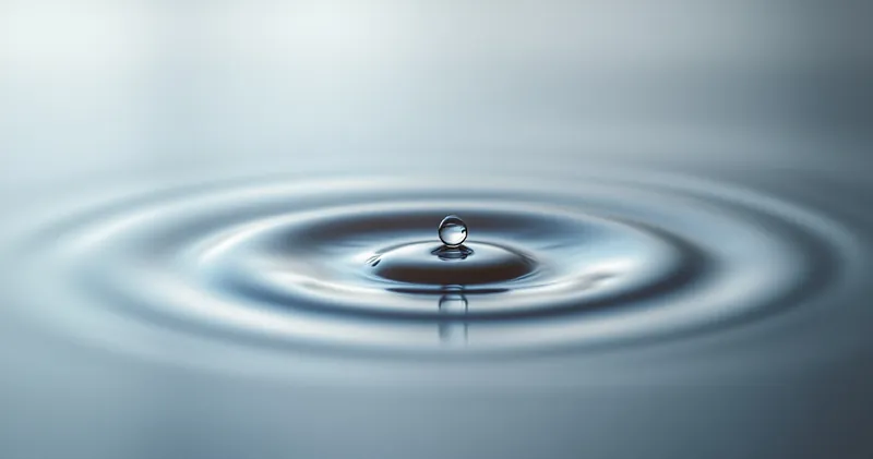 Still water settling after a single drop (illustration)