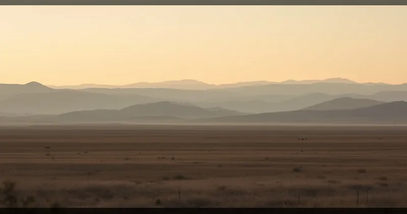 Wide open plain under a soft dawn sky (illustration)