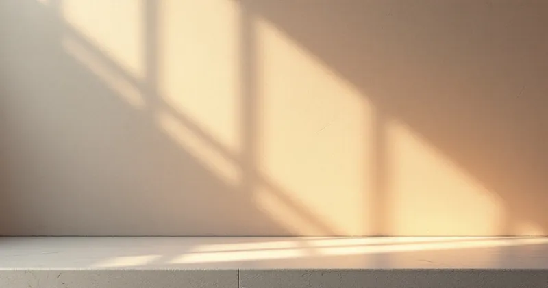 Soft coloured light falling through plain glass onto stone (illustration)