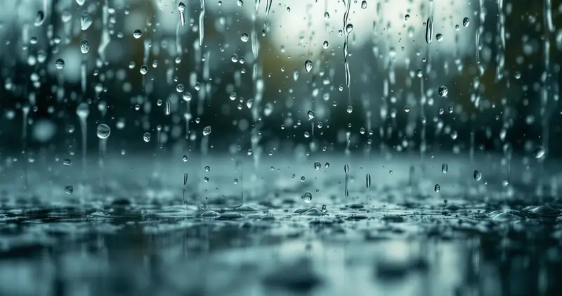 Soft rain running down plain glass (illustration)