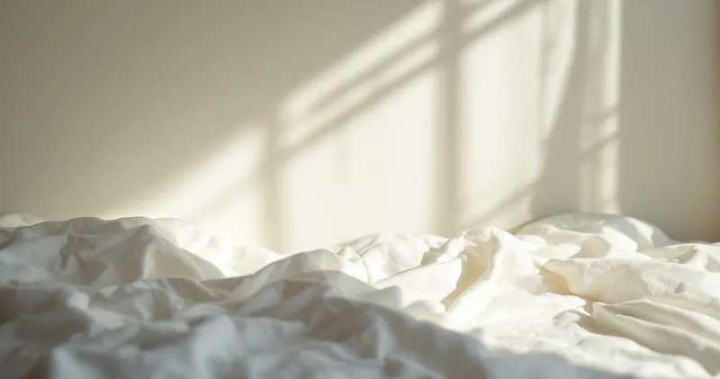 Soft morning light across plain white linen (illustration)