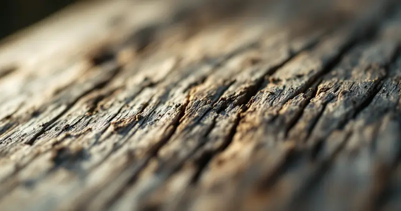 Weathered timber grain in soft side light (illustration)