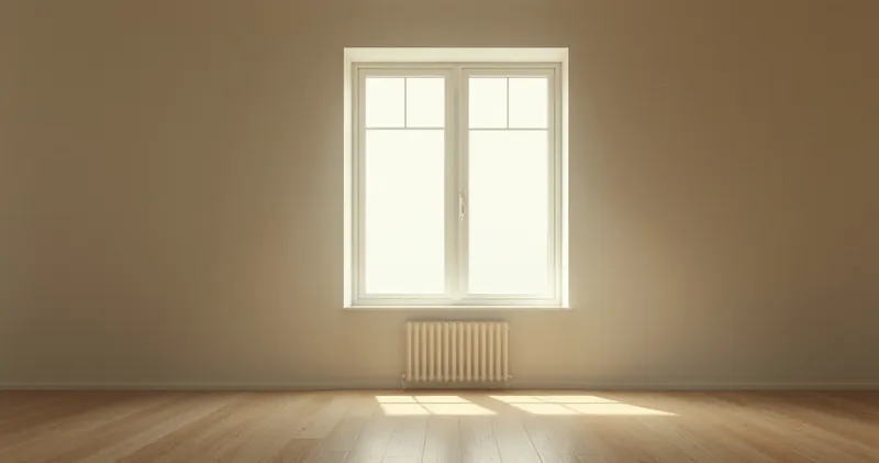 Soft daylight through a plain window onto a bare floor (illustration)